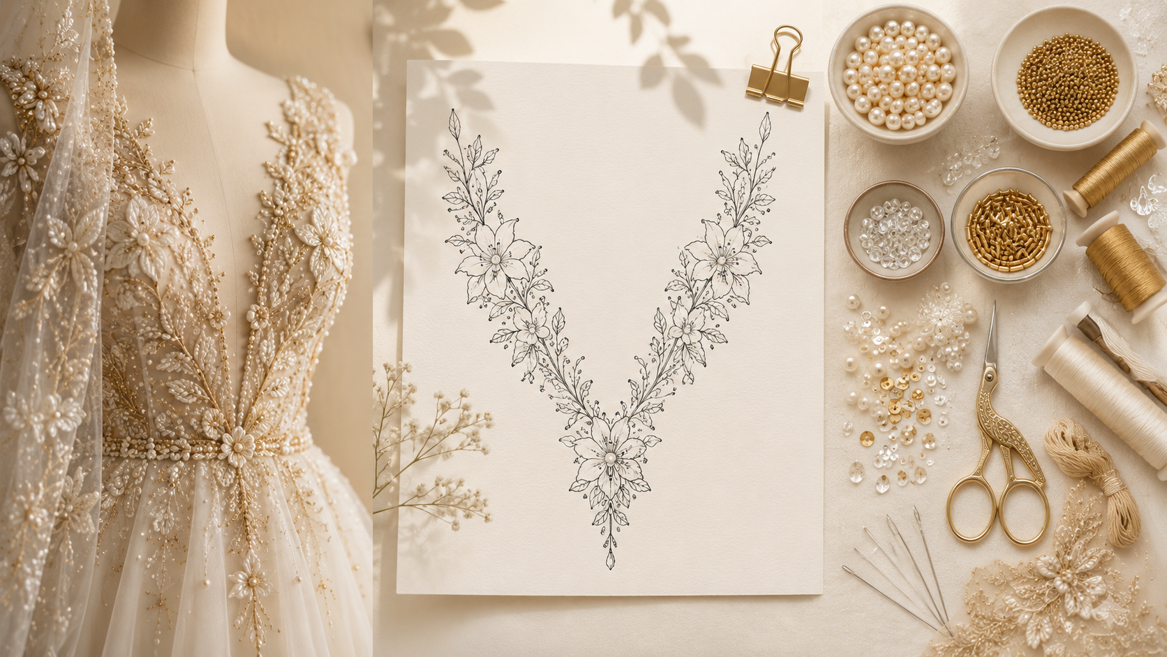 Luxury Couture Embroidery Lineart Patterns for Timeless Fashion